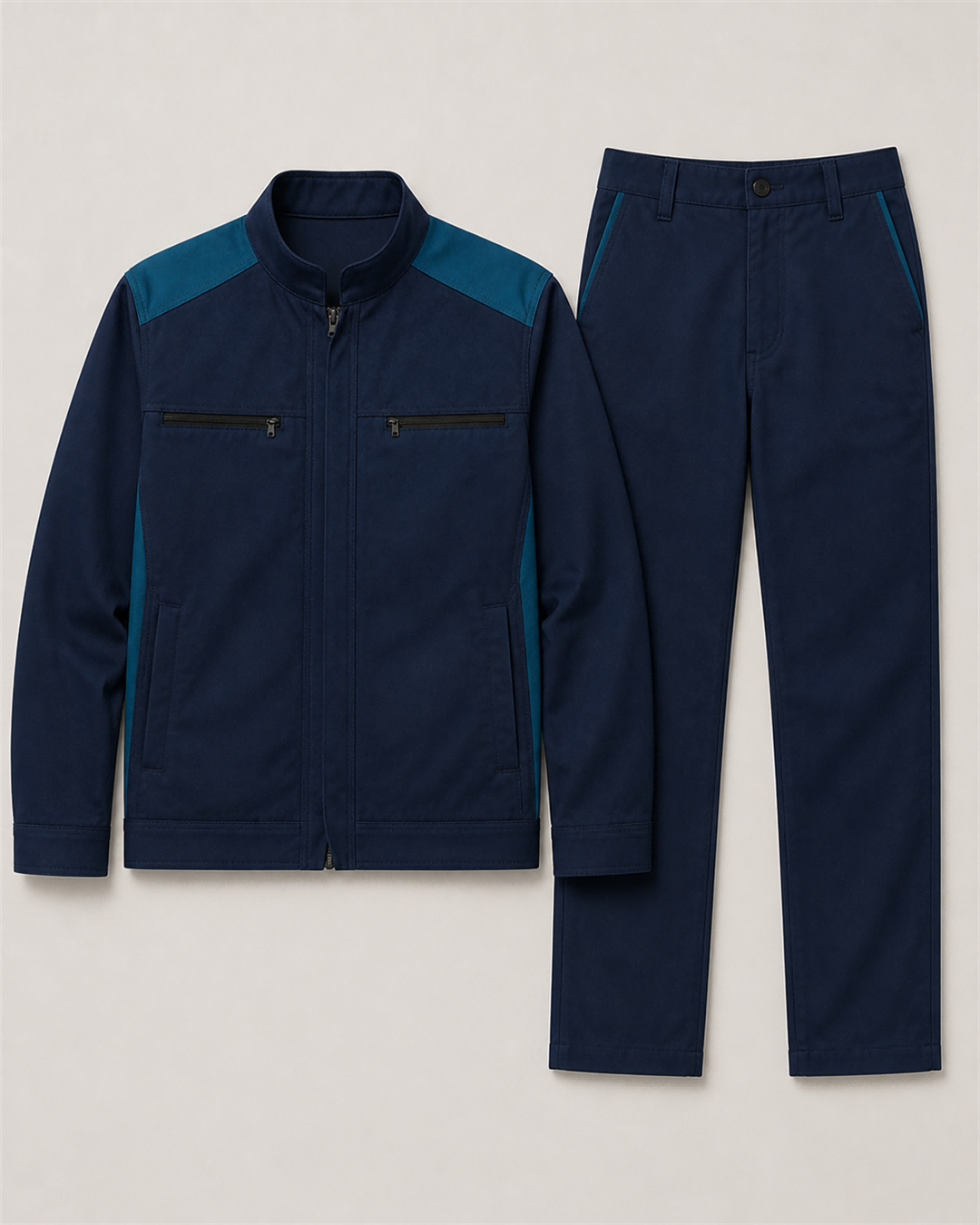 Dark Blue & Teal Industrial Uniform Set